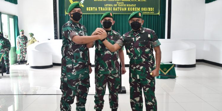 Taufik Hidayat menggantikan Letkol Inf Yusub Dody Sandra. Sebelumnya, Taufik menjabat Komandan Batalyon Infanteri (Danyonif) Mekanik 512/QY. Foto: dok
