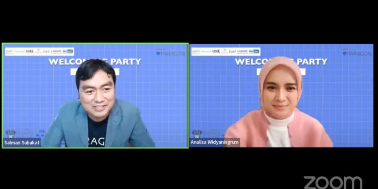 CEO Paragon Technology and Innovation, Salman Subakat dan Psikolog sekaligus Spokesperson Wardah, Analisa Widyaningrum saat Onboarding Novo Club secara daring, pada Sabtu (5/2/2022). Foto: tangkapan layar