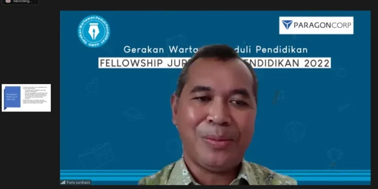 Frans Surdiasis, Mentor Fellowship Jurnalisme Pendidikan (FJP) Batch IV. Foto: tangkapan layar