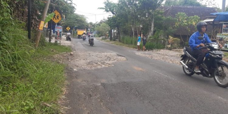 Jalan rusak di Kabupaten Malang yang tak kunjung diperbaiki. Foto: Aisyah Nawangsari