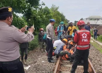 Petugas lakukan evakuasi ODGJ yang tewas terlindas KA