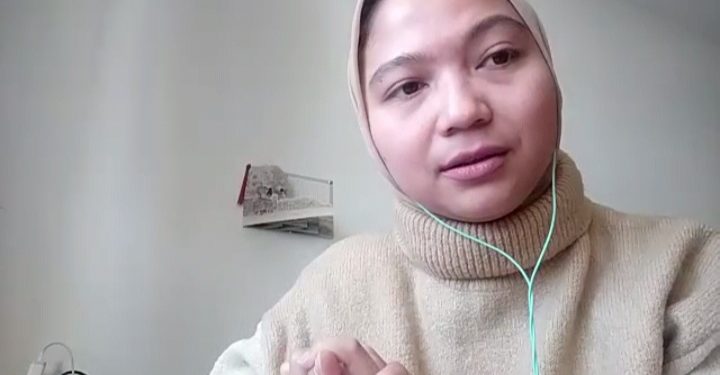 Dosen Fakultas Ekonomi UM, Febry Wijayanti yang tengah berkuliah di Ural Federal University, Rusia. Foto: tangkapan layar