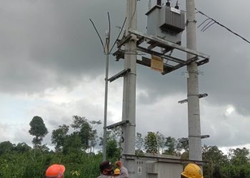 Tower travo yang kabelnya dicuri oleh pelaku. Foto: Humas Polres Malang