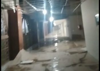 Plafon Gedung Islamic Center Kota Malang runtuh