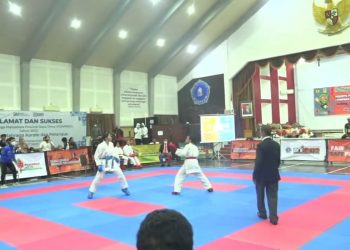 Cabor Karate dilaksanakan di Gedung Sarwakirti Universitas PGRI Kanjuruhan Malang (Unikama)
