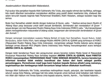 arema cinta al-qur'an