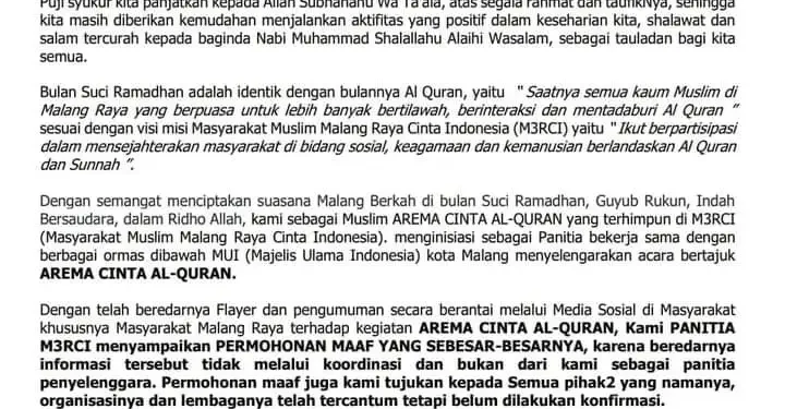 arema cinta al-qur'an