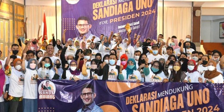 Relawan Sandi Aga Uno deklarasikan capres di Kota Malang