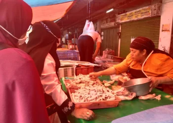 Penjual daging ayam potong
