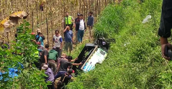 Pick Up L-300 Terjun ke Jurang di Pujon