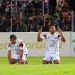 Selegrasi Gol Arema FC dicetak Oleh Irsyad Maulana dalam laga lanjutan BRI Liga 1 di Stadion Brawijaya,Kota Kediri, Sabtu (17/9/2022).