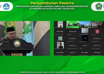 Penyambutan Peserta Pertukaran Mahasiswa Merdeka di Universitas Islam Malang yang digelar hybrid.