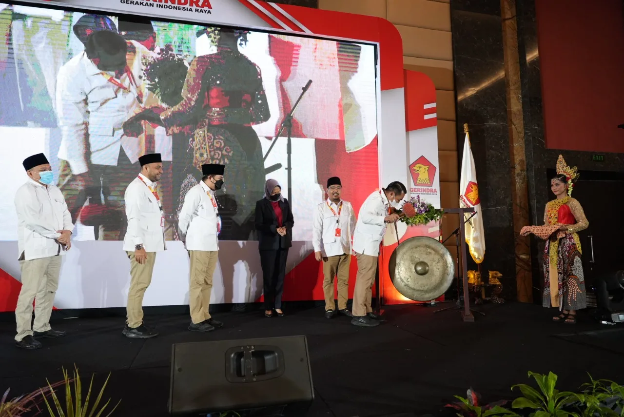 Suasana pembukaan bimtek yang diikuti oleh anggota DPRD dari Partai Gerindra di Hotel Singhasari, Kota Batu, beberapa waktu lalu.
