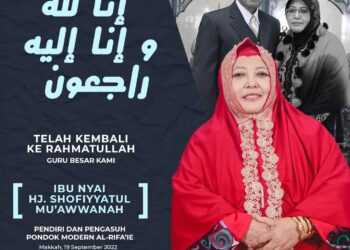 Poster ucapan duka cita atas meninggalnya Nyai Sofiatul Muawwanah. Foto