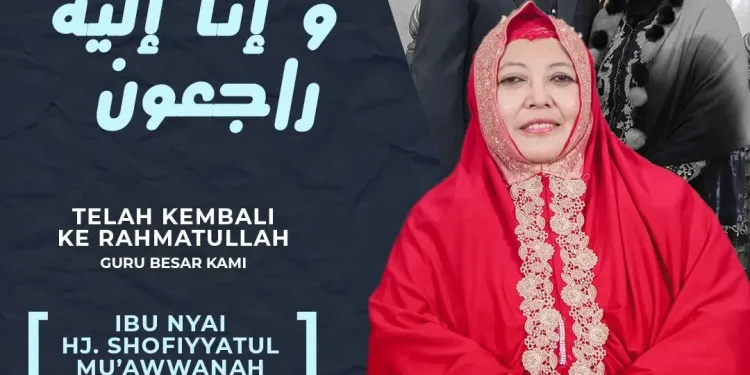 Poster ucapan duka cita atas meninggalnya Nyai Sofiatul Muawwanah. Foto
