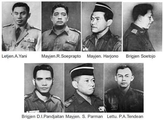 6 jenderal dan 1 letnan yang menjadi korban kekejaman Gerakan 30 September Partai Komunis Indonesia. 