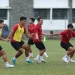 Striker Arema FC, Muhammad Rafli menjalani sesi latihan bersama Timnas Indonesia.