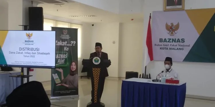 Wali Kota Sutiaji, memberikan arahan pada Baznas kota malang
