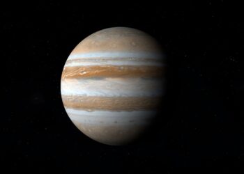 Ilustrasi planet terbesar di sistem tata surya, Jupiter.