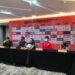 Para Pelatih AFC U-20 saat melakukan konferensi pers jelang laga Kualifikasi AFC U-20 di Stadion GBT Surabaya.