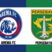Logo Arema FC dan Persebaya.