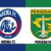 Logo Arema FC dan Persebaya.
