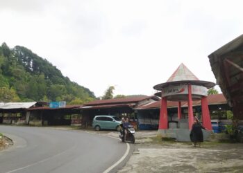 Kawasan Payung di Dusun Songgokerto, Kota Batu yang dulu ramai dikunjungi, kini mulai sepi.