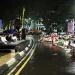 Suasana panjatan doa di bundaran alun-alun tugu Balaikota Malang.