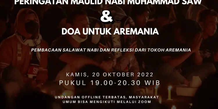 Peringati Maulid Nabi dan doa untuk Aremania yang meninggal pada tragedi Kanjuruhan. dok