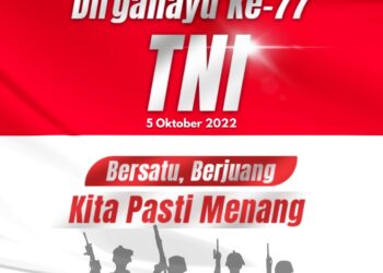 Dirgahayu TNI. Foto Display Tugu Media Group.
