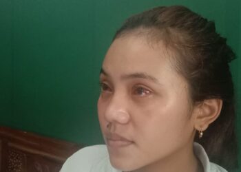 Kevia Naswa, korban tragedi Kanjuruhan yang matanya masih memerah akibat terkena gas air mata dalam tragedi Kanjuruhan.