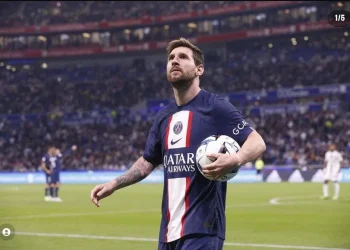 Lionel Messi saat bermain bersama Paris Saint-Germain.