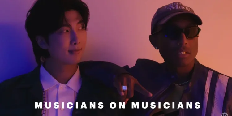 RM BTS dan Pharrell Williams, dua musisi ternama dunia yang ungkap akan berkolaborasi dan berbincang mengenai karir sebagai penyanyi.