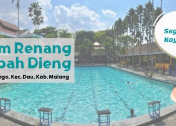 Kolam renang Lembah Dieng Malang yang berskala internasional.