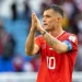 Granit Xhaka saat laga melawan Kamerun di Piala Dunia 2022 Qatar.