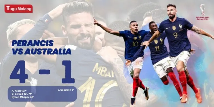 Pertandingan Prancis vs Australia di Piala Dunia Qatar 2022