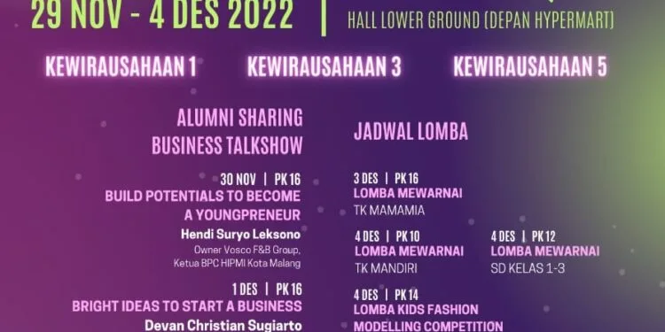 Poster acara Entrepreneur Fair Universitas Ma Chung.