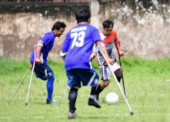Uji coba pertandingan sepak bola amputasi