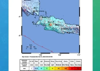 Rilis BMKG Gempa Jakarta pada Senin (21/11/2022) siang.