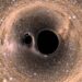 Ilustrasi lubang hitam di luar angkasa.