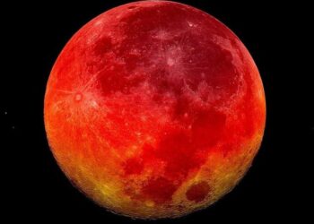 Ilustrasi gerhana bulan total.