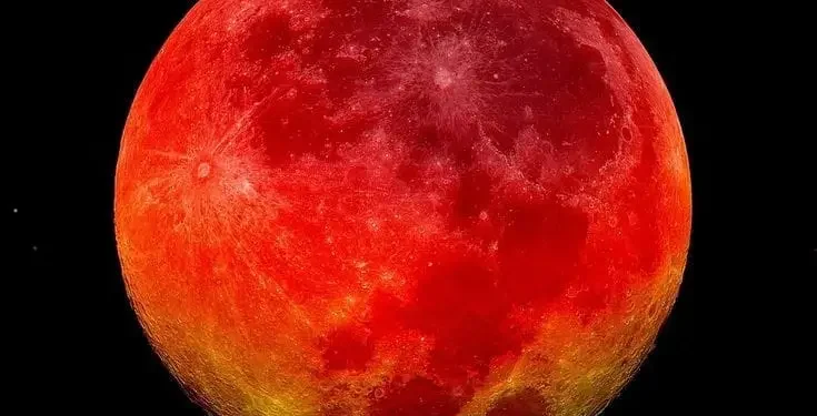 Ilustrasi gerhana bulan total.