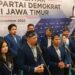 Ketum Partai Demokrat Agus Harimurti Yudhoyono (AHY) usai melantik jajaran 38 ketua DPD se-Jatim di Kota Batu, Jawa Timur, Minggu (13/11/2022).