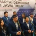 Ketum Partai Demokrat Agus Harimurti Yudhoyono (AHY) usai melantik jajaran 38 ketua DPD se-Jatim di Kota Batu, Jawa Timur, Minggu (13/11/2022).