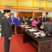 Pengambilan sumpah jabatan dan penandatanganan berita acara pengambilam sumpah dan pakta integritas yang disaksikan oleh Rektor UM Prof Hariyono.