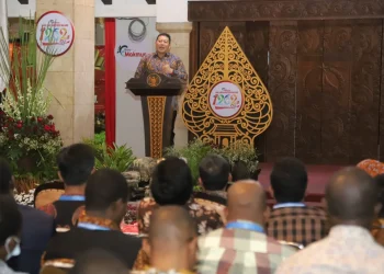 Wakil Bupati Malang, Didik Gatot Subroto saat memberikan sambutan dalan Gala Dinner ISS 2022.