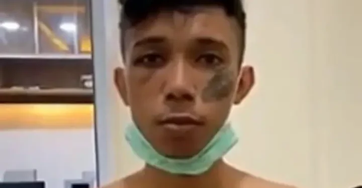 Tangkapan layar video pria yang mengaku Ketua Anarko Sindikalis.