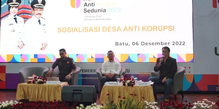 Sosialisasi Desa Anti Korupsi yang digelar di Balai Kota Among Tani Kota Batu, Selasa (6/12/2022).