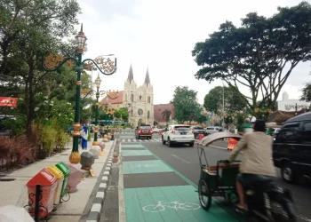 Kawasan Kayutangan Heritage di Jalan Jenderal Basuki Rachmat, Kota Malang.
