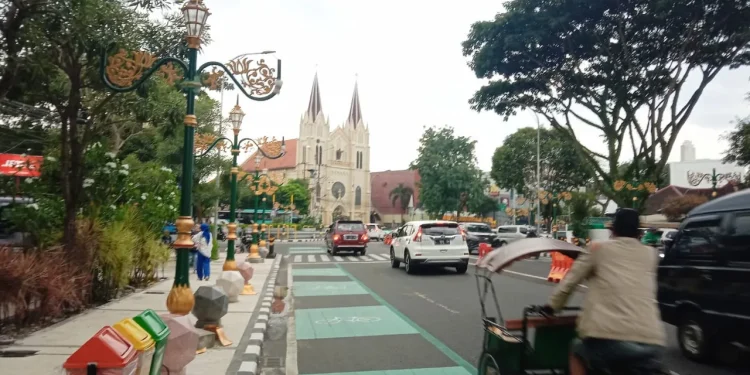Kawasan Kayutangan Heritage di Jalan Jenderal Basuki Rachmat, Kota Malang.